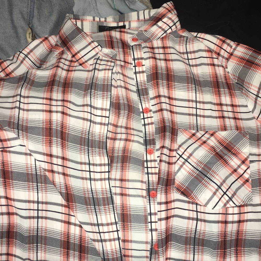 plaid croptop shirt